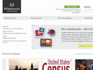 PR Newswire - home page